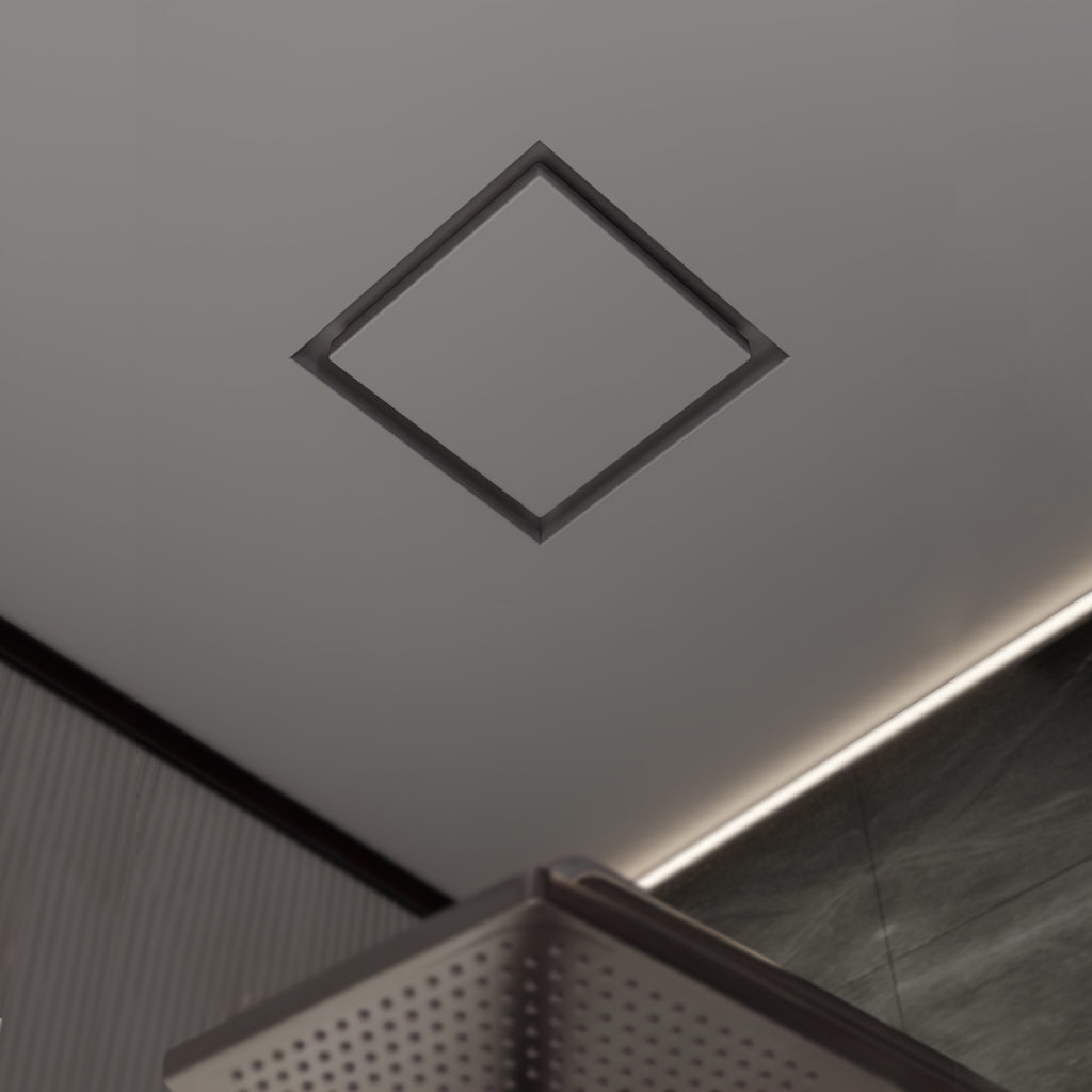 Диффузор под покраску скрытого монтажа SECRET SOFT FRAME 125/150 с приточно-вытяжным вентилятором